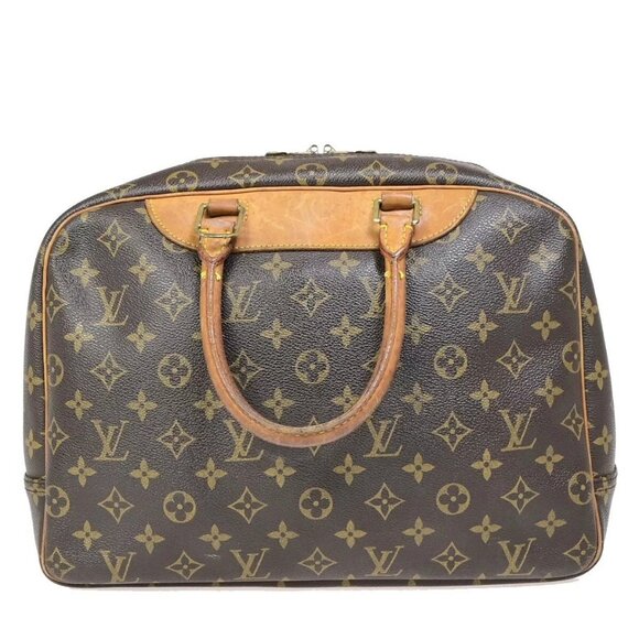 LOUIS VUITTON LV Logo Deauville Hand Bag Monogram Leather Brown - Picture 15 of 16